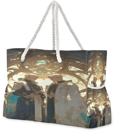 Amooorous Handsome Anime Man Twins - Bolsa de playa familiar de gran capacidad con cremallera para mujer, con portavasos y portavasos en el lateral, Handsome Anime Man Twins, 1 size