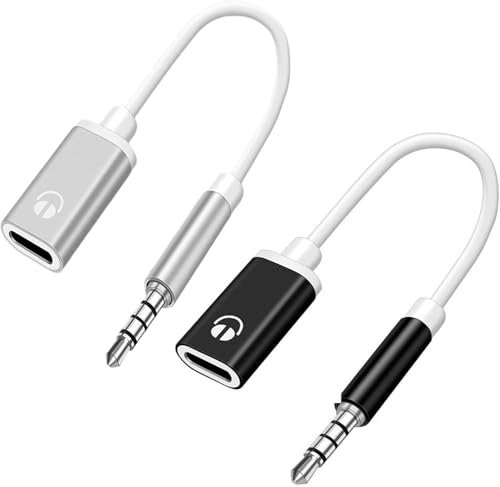 2pcs Cable Auxiliar De 3,5 Mm Macho A Tipo C Hembra Para Auriculares Convertidor Tipo C A Conector De 3,5 Mm, Adaptador De Audio Para Auriculares,reproductores De MP3, Reproductores De c-d, Portátiles