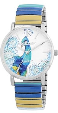 Armbanduhr Damen Bunt Grün Regenbogen Schwarz | Ausgefallene Damenuhr mit Zugarmband | Bunte Damenuhren außergewöhnlich – Raptor Stil Uhr Frauen modisch farbig