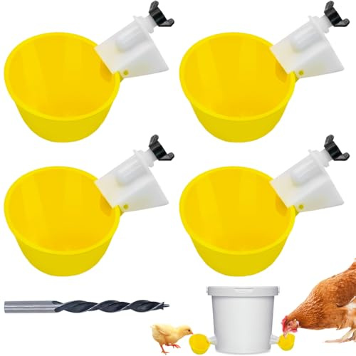 JJQHYC 5 Stück Automatische Hühnertränke, Geflügeltränke, Automatisches Geflügeltränkensystem, Kunststoff Wassertränke für Hühner, Enten, Wachteln und Tauben