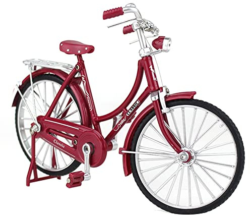 Sissineck Mini 1:10 Legierung Modell Fahrrad Druckguss Metall Finger Mountainbike Retro Fahrrad Erwachsene SammlerstüCk Kinder Spielzeug, Stil 2 Rot