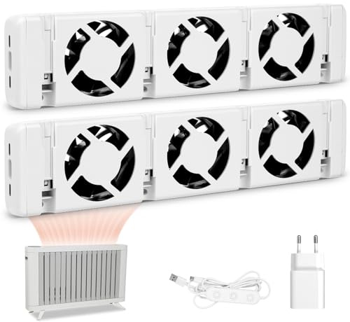 RITHRY Heizkörper Ventilator mit Control Sensor, Smart Heizkörperventilator - Duo-Set (2X) - Bis zu 25% Energieeinsparung - Heizungsventilator Wärmepumpen-geeignet - Mehrere Geschwindigkeiten