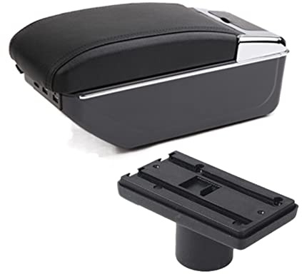 Pour Siège Pour Ibiza Pour Ibiza 6j 6L Boîte D'accoudoir De Voiture Boîte Contenu De Stockage Central Avec Cendrier Porte-gobelet Avec Interface USB Voiture Accoudoir Boîte(D2 7USB)