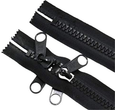 Cerniera a doppio cursore 1 Pz 100-600 Cm 10# Grande Cerniera In Resina Con Doppio Cursore, Cerniere For Tende Da Esterno, Chiusura For Zaino Viaggio(Black,200cm(2Meters))