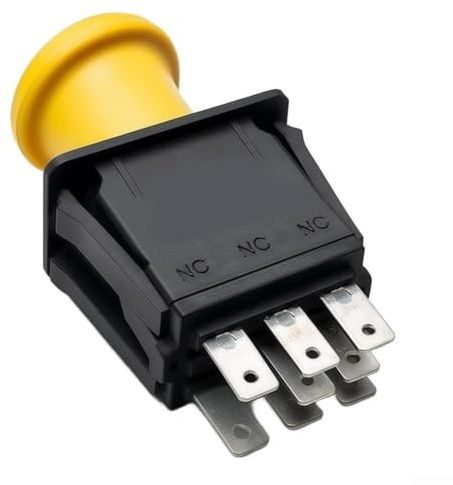 Feeshoppher Interruttore presa di forza frizione 20A per trattore da giardino AM131966 AM119139 serie L120 L130 D140 giallo nero ricambio tosaerba presa di forza parte di controllo