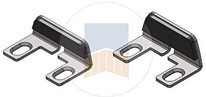 Butée en Inox pour serrure en applique à pêne rentrant. - Longueur (mm) : 19, Blanc Ral 9010