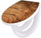 banjado Familien WC Sitz mit Absenkautomatik 44,5x37cm / Klodeckel/Klobrille mit Kindersitz aus hochwertigem Polypropylen/Toilettensitz Kindersitz integriert Motiv Trockenes Holz