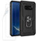 JOYTAG kompatibel für Coque Samsung S10E,Etui + Protecteur d'écran Film [2 Pièces] magnétique Support Armure Robuste Antichoc Silicone TPU 360 degré Cas de téléphone de Voiture Bumper-Noir