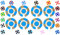 Acclaim Lawn Bowls Identification Stickers Markers Standard 5.5 cm Diameter 2 Full Sets Of 4 Self Adhesive Segmented Two Colour (Royal Blue/Gold)