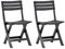 vidaXL 2X Gartenstuhl Klappbar Witterungsbeständig Bistrostuhl Klappstuhl Campingstuhl Balkonstuhl Terrassenstuhl Stuhl Stühle Kunststoff Anthrazit