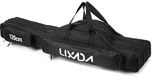 Lixada Borsa da Pesca 3 Strati con Tracolla 90cm/120cm/150cm Portatile Custodia per Canna da Pesca Pieghevole Resistente allo Strappo Durevole Rod Reel Bag