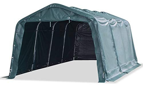 pedkit Weidezelt Weideunterstand Offenstall Weidehütte Pferde Schafe Kühe Unterstand Stall Shelter PVC 550 g/m? 3,3×6,4 m Dunkelgrün