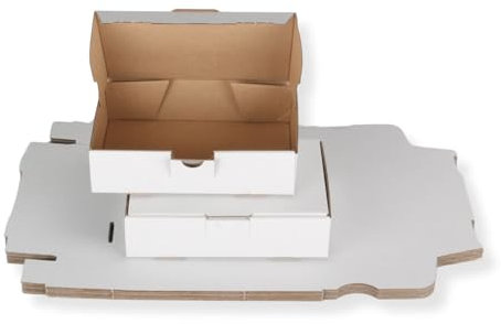 10 St. Maxibriefkarton 180 x 130 x 45 mm DIN A6 weiß Warensendung Faltkarton, Warenpost, Klappdeckelkarton