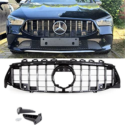 Kühlergrill Schwarz Chrom kompatibel für Mercedes CLA W118 ab 2019 für PDC ohne Kamera auf GT Sport- Panamericana DM Autoteile 2798