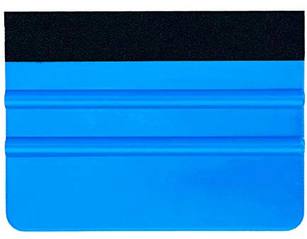 Ewrap Plastic Felt Edge Squeegee,10x7cm, Vinyl Applicator Wallpaper Smoother Window Tint Squeegee, 1Pcs, Blue