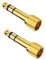 AUELEK Adaptador Audio 6.35 a 3.5, Convertidor de Audio Estéreo Jack 3,5 mm Hembra a 6,35 mm Macho para Auriculares, Reproductores de MP3, iPad, Tabletas, y Smartphones - 2 Piezas