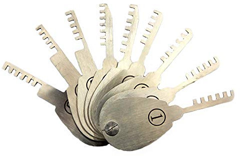 TPM Go 9pcs Folding Comb Lock Pick Set Rake Picking Door Lock Tool Locksmith Tools