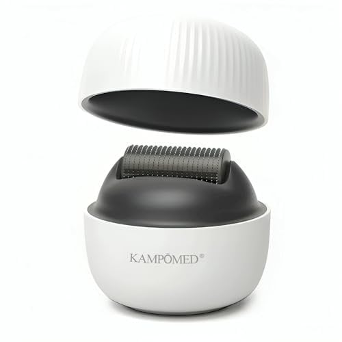 YŌKODERMA 0,63 MM Derma Roller für Haare, Kopfhaut und Bart: Microneedling mit 1400 Nadeln gegen Haarausfall und Geheimratsecken, Anti-Haarausfall Haarroller - KAMPŌMED
