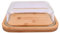 Beurrier en Verre, Boite a Beurre, Récipient à Beurre pour 250g de Beurre, Beurrier Hermétique Frigo, Butter Dish avec Couvercle en Bambou, 650ml Plat de Beurre, 18,6x14,1x6,3cm