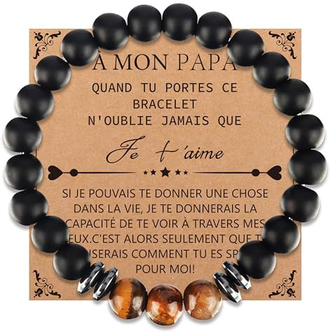 Merclix Bracelet Papa Idee Cadeau Papa Original Cadeau pour Papa Anniversaire Cadeaux Papa Cadeau Noel Papa Idee Cadeau Pere Fille Idee Cadeau Fete des Peres Original Cadeau Homme