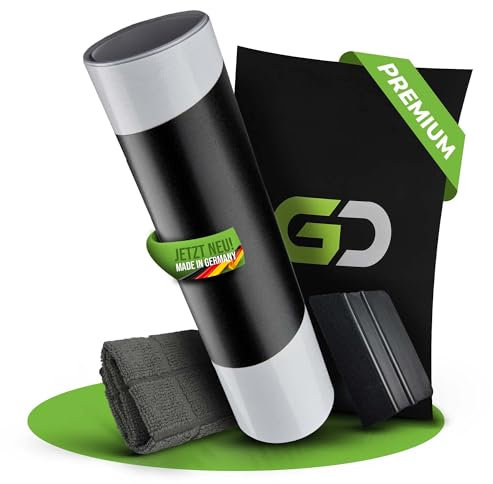 GD-Shield Auto Ladekantenschutz passend für Audi A3 III 8V Sportback 2013-2020 Lackschutzfolie-Set, Rakel & Microfasertuch Stoßstangenschutz, Kratzschutz, Schutzfolie, Lackschutz, Schwarz Matt