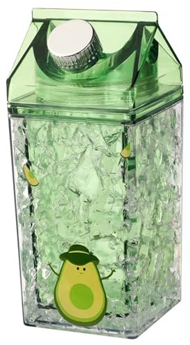 Milk Carton Bouteilles d'eau 400 ml Rétention froide Rétention Coutrage de cartons de lait mignon avec paille Bouteille d'eau de fuite portable d'été pour filles, style2 bouteilles d'eau de cartons d