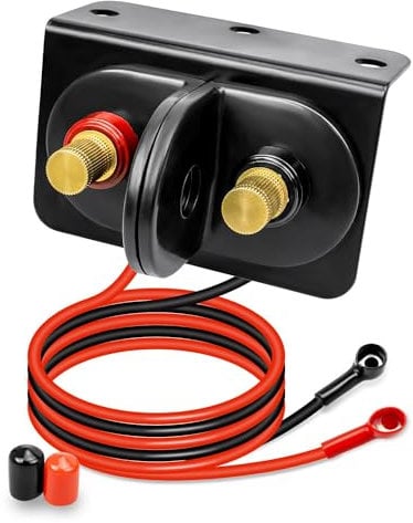 Aputoxz Remote Battery Terminals with Mounting Bracket and Cables, Battery Jump Post Relocation Kit for Trucks Car ATV RV UTV Tractor Mower Boat,Terminal Jumper Charging Tool,with Dust Cap