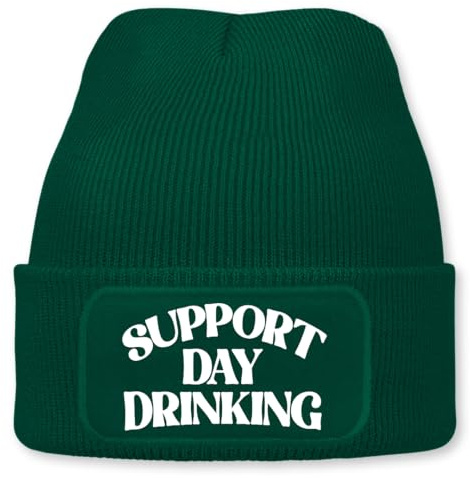 Prozente Momente Support Daydrinking – lustige Wintermütze | Beanie für Damen & Herren, warm, elastisch & Unisex, Strickmütze, perfekt für Après-Ski, Weihnachtsmarkt, Fasching, Karneval, Fasnet