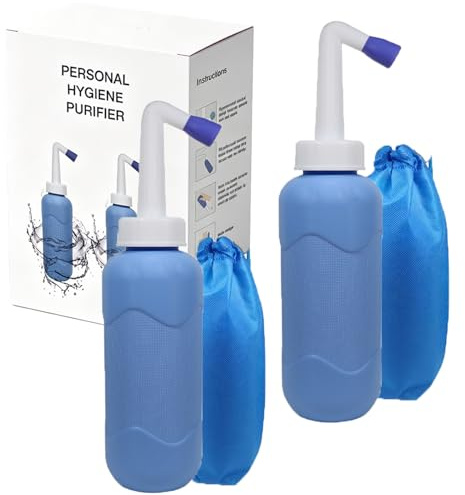 Botella de bidé de viaje para higiene personal de mano, spray para bidé sin bloqueo de aire (500 ml, 2 unidades)