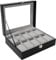 Uten Uhrenbox mit 10 Fächern, Uhrenkasten Uhren Aufbewahrungsbox aus PU Leder und Samt Innenfutter, Uhrenhalter als Geschenk