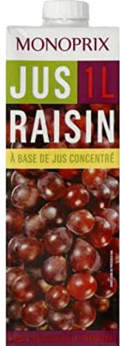 Monoprix Jus de raisin rouge à base de jus concentré - La brique de 1 l