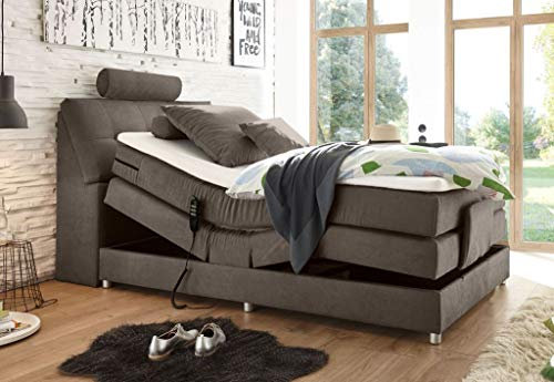 Froschkönig24 Palermo 120x200 cm Boxspringbett Bett mit Motor Stone