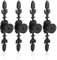 Eurobuy 4Pcs Vintage Style Pull Handle Door Knob Back Plate for Home Furniture Drawer Cabinet Dresser Closet Wardrobe Cupboard with Screw (Black)
