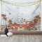 ABAKUHAUS Ziegelwand Wandteppich und Tagesdecke, Gealterte Vintage Brick Wall, aus Weiches Mikrofaser Stoff Moderner Digitaldruck Waschbar, 150 x 110 cm, Rot