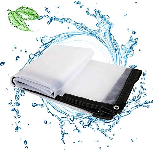 Bache Impermeable Exterieur Transparente, avec Oeillet Bache Bois Résistante À l'eau Renforcee Idéal pour Pergola Voiture Chien Camping Jardin,2x7m/6x21ft
