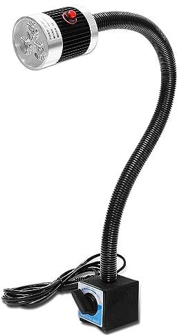 Wisamic Maschinenlampe mit Magnetfuß Magnetische LED Drehmaschine Lampe 9W Flexibel Wasserdicht Arm Licht mit Magnetic Base für Handwerk, CNC, Werkbank