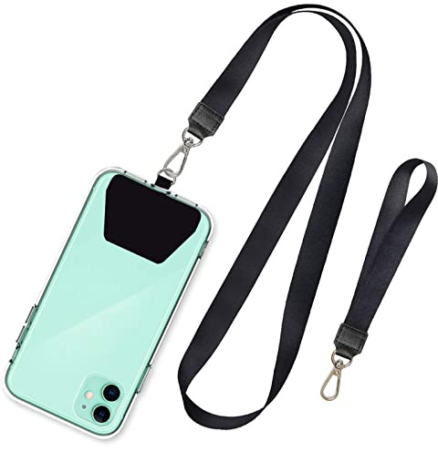 SHANSHUI Phone Lanyard, Neck Strap and Wrist Tether Key Chain Holder Universal for Phone Case Anchor Fit All Smartphones-Black
