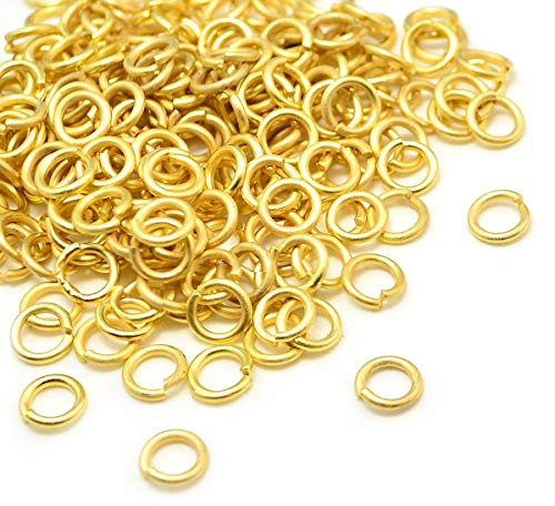 Angel Malone ® 100 pcs. of Gold Superior Super Strong Metal Jump Rings, Jewellery Making Findings - UK Seller (6mm x 1-1.1mm)