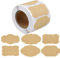 Etiquetas Adhesivas Kraft, 500pcs Etiquetas Adhesivas Hornear, Blanco Etiquetas Congelador, Etiquetas Autoadhesivas Tarros Alimentos para Botellas Mermelada, Frascos, Hecha a Mano, Oficina