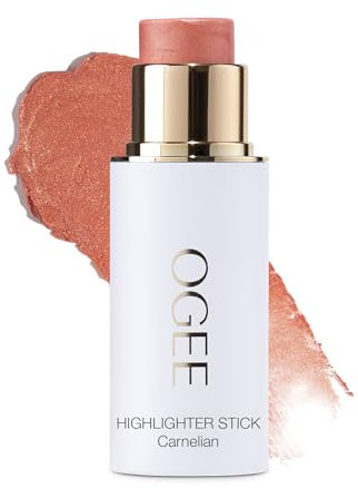 Ogee Sculpted Face Stick (CARNELIAN - SHEER LUMINOUS CORAL) Certified Organic Face Makeup - Multi-Use Cream Blush & Highlighter