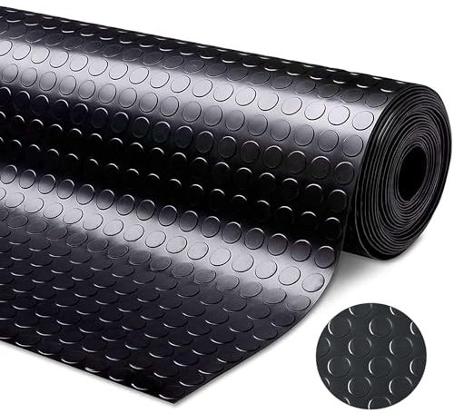 tonchean Tapis De Sol pour Garage Tapis de Sol en Caoutchouc antidérapant 500 x 100cm (3 mm d'épaisseur) Protection Tapis Sol Rouleaux revêtement Sol en Caoutchouc Robuste pour escaliers de Garage