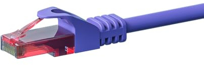 Danicom CAT6 Netzwerkkabel - U/UTP - 0.50 m - Viollett - 100% Kupfer | POE, Ethernet, LAN, Patchkabel, Datenkabel, RJ45 - für Serverschränke, Switches, Router, Modems!