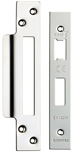 Forend Strike and Fixing Pack - Suitable for Sashlocks - Bright Stainless Steel | Forend Strike & Fixing Protective Plate Set - Door Lock Furnishings - Forend Plate, Strike Plate and Screws Included
