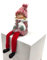 DARO DEKO Winterkind Kantenhocker Mädchen 22cm rot weiß Dekofigur Weihnachtsdeko