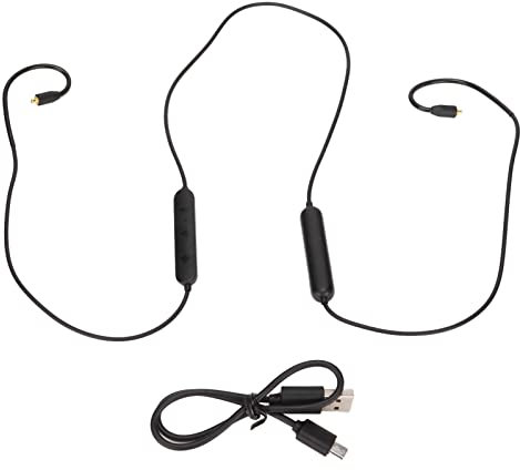 MMCX Cable de Auriculares Inalámbrico Azul, Cable de Auriculares con Micrófono Y Controlador, Cable Adaptador Inalámbrico Bluetooth MMCX para SE215 SE315 SE425 SE535