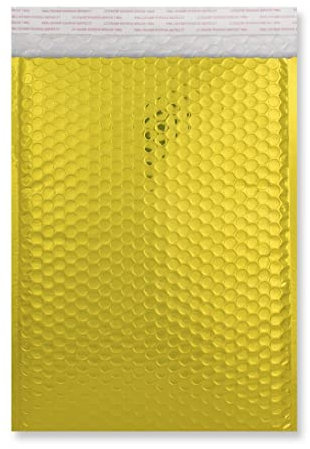 Versandtaschen, metallisch, Luftpolsterfolie, A4, C4, 324 x 230 mm, goldfarben, 10 Stück