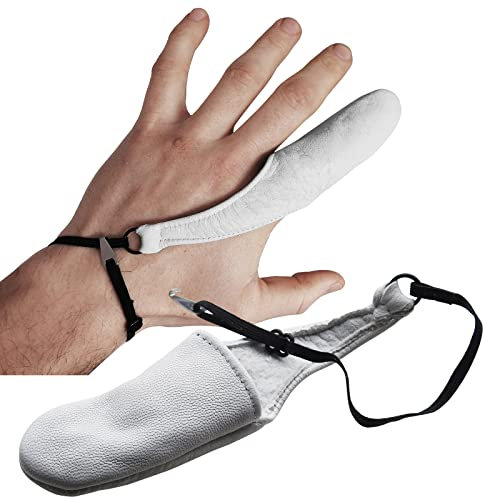 RE-GEN Leather Reusable Protective Adjustable First Aid Finger Stall Protection Cot - White (Medium)