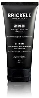 Brickell Men's Styling Hair Gel, Natural and Organic, All Day Hold for Glossy Style, 59ml, Naturally Scented