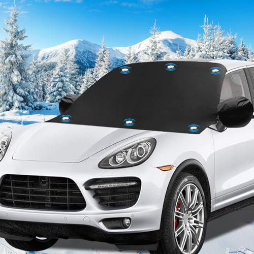 Aoreun Frontscheibenabdeckung, mit Rückspiegelabdeckung Auto Scheibenabdeckung Magnet Fixierung Faltbare Abdeckung Windschutzscheibe Windschutzscheibenabdeckung für Anti Frost, Schnee, Wind, Staub
