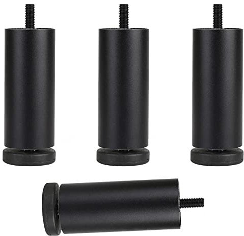 Furniture Leg M8 Bolt,Table Legs Metal,Height Adjustable Furniture Feet,Desk Legs,Replacement Furniture Leg 6cm 8cm 10cm 12cm 15cm 18cm 20cm 25cm,4 Pcs,for Bathroom Kitchen,Black-6cm/2.36in
